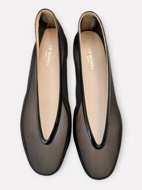 New! Le Monde Beryl Luna Mesh Black Ballerina Flats Sz 36
